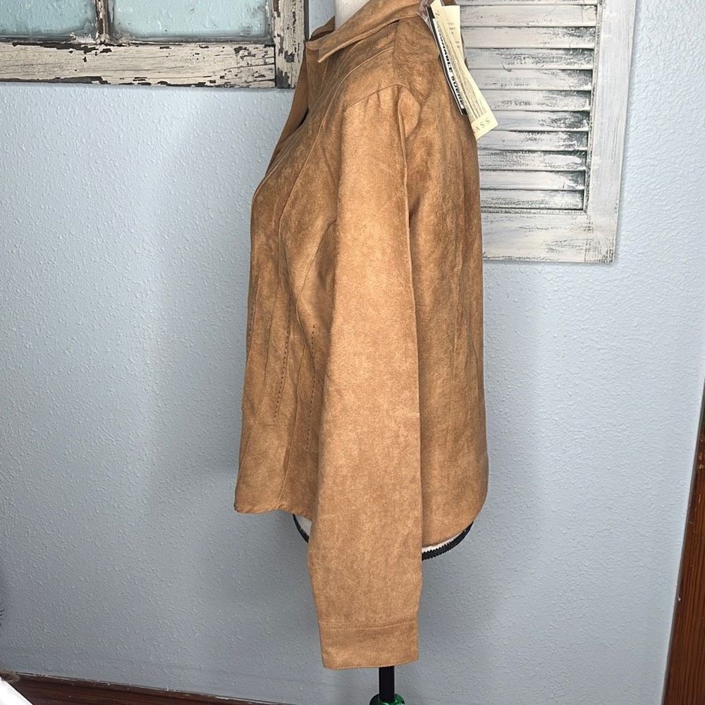 Lemon Grass Suede Doeskin Long Sleeves Women's Fashion Jacket Size Medium - Picture 5 of 14